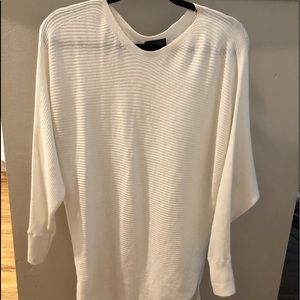 The Limited Ribbed White Tunic Sweater